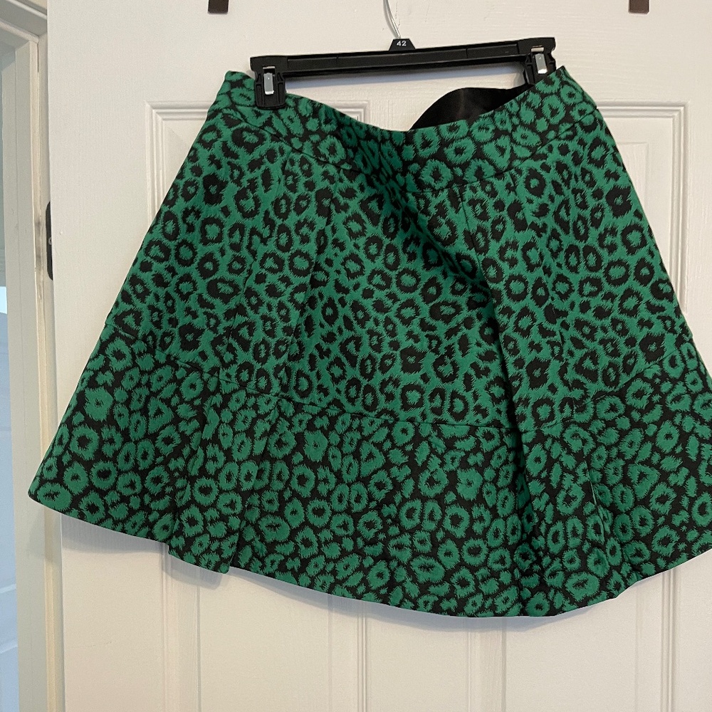 Leopard Print Pleated Skirt